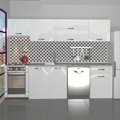 Decoraktiv Elite 280Y MDF Hazır Mutfak Dolabı Parlak Beyaz