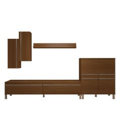 Decoraktiv Eko 6 Mdf Std Krom Ayaklı Tv Ünitesi Tv Sehpası Ceviz