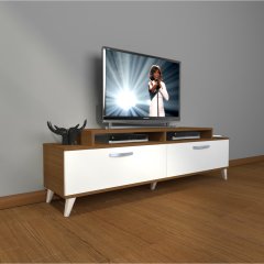 Decoraktiv Ekoflex 4 Slm Retro Tv Ünitesi Tv Sehpası Ceviz - Beyaz