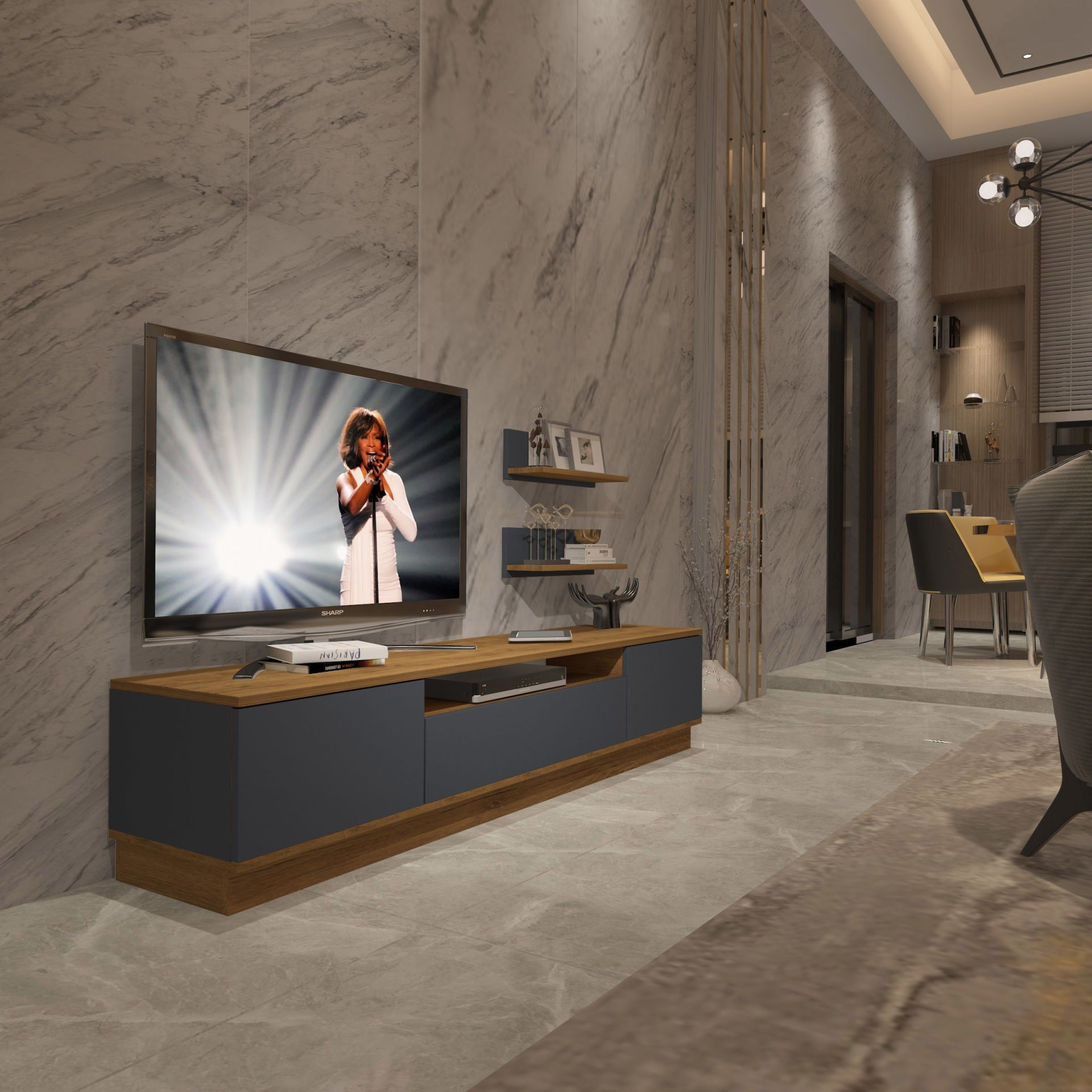 Decoraktiv Trendstyle 4S Mdf Tv Ünitesi Tv Sehpası Pera - Antrasit