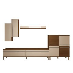 Decoraktiv Eko 6 Mdf Std Krom Ayaklı Tv Ünitesi Tv Sehpası Ceviz - Beyaz