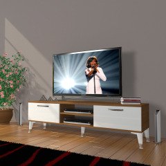Decoraktiv Eko 140 Mdf Dvd Silver Tv Ünitesi Tv Sehpası Ceviz - Beyaz