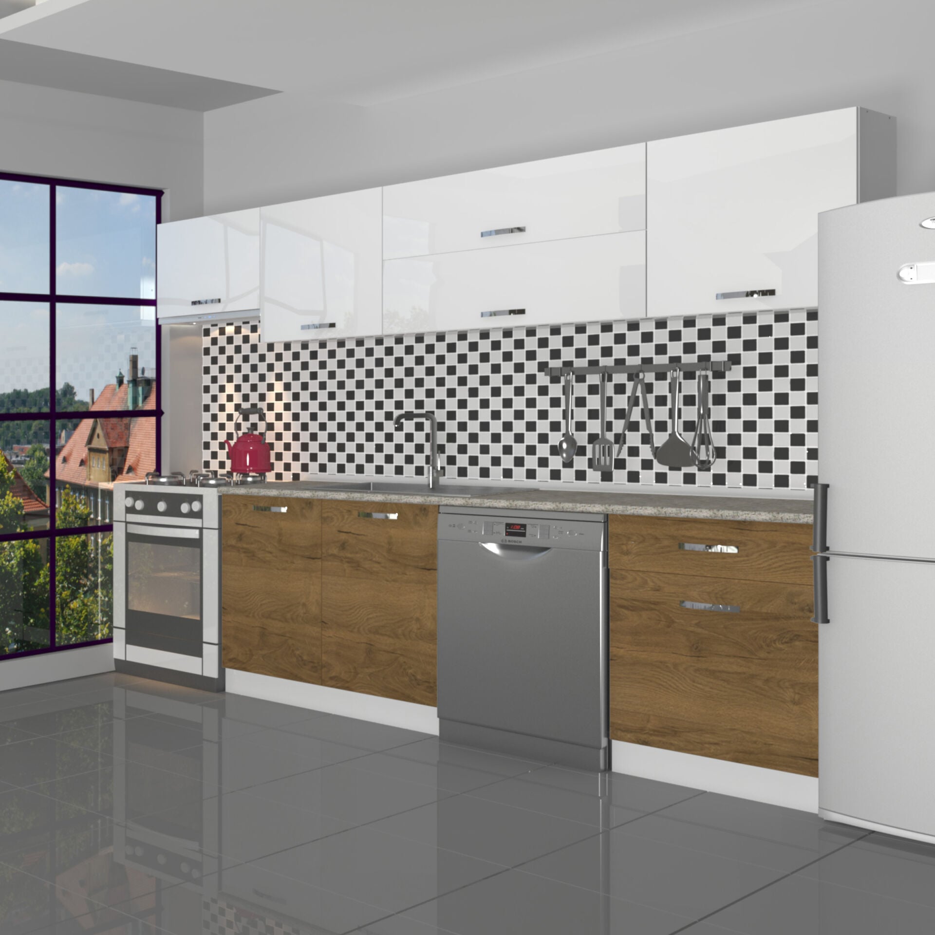 Decoraktiv Elite 280Y MDF Hazır Mutfak Dolabı Pera - Beyaz