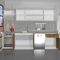 Decoraktiv Elite 280Y MDF Hazır Mutfak Dolabı Pera - Beyaz