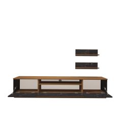 Decoraktiv Trendstyle 4S Mdf Tv Ünitesi Tv Sehpası Ceviz - Siyah Mermer