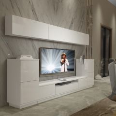 Decoraktiv Trendstyle 9S Slm Tv Ünitesi Tv Sehpası Parlak Beyaz