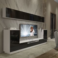 Decoraktiv Trendstyle 9S Slm Tv Ünitesi Tv Sehpası Beyaz - Siyah