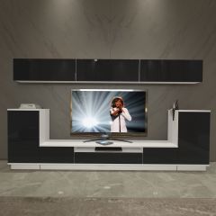 Decoraktiv Trendstyle 9S Slm Tv Ünitesi Tv Sehpası Beyaz - Siyah