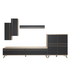Decoraktiv Eko 6 Mdf Std Retro Tv Ünitesi Tv Sehpası Beyaz - Antrasit