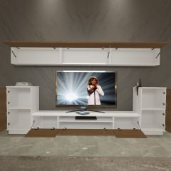 Decoraktiv Trendstyle 9S Slm Tv Ünitesi Tv Sehpası Beyaz - Ceviz