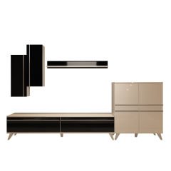 Decoraktiv Eko 6 Mdf Std Retro Tv Ünitesi Tv Sehpası Beyaz - Siyah