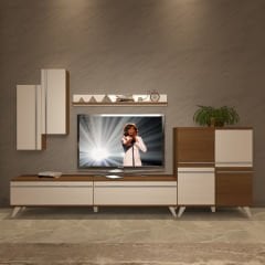 Decoraktiv Eko 6 Mdf Std Retro Tv Ünitesi Tv Sehpası Ceviz - Beyaz