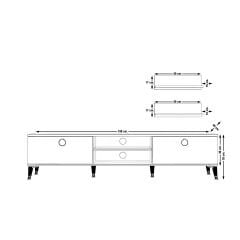 Decoraktiv Eko 4 Mdf Dvd Gold Tv Ünitesi Tv Sehpası Ceviz - Siyah