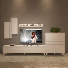 Decoraktiv Eko 6 Mdf Std Retro Tv Ünitesi Tv Sehpası Parlak Beyaz