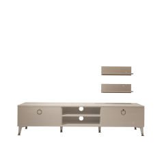Decoraktiv Eko 4 Mdf Dvd Gold Tv Ünitesi Tv Sehpası Parlak Beyaz