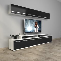 Decoraktiv Ekoflex 5 Mdf Tv Ünitesi Tv Sehpası Beyaz - Siyah
