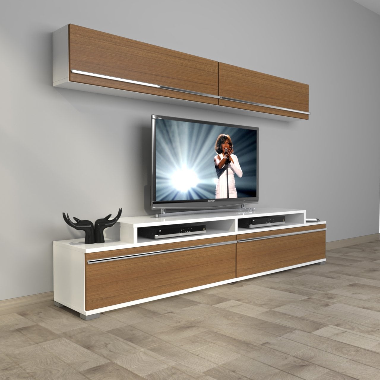 Decoraktiv Ekoflex 5 Mdf Tv Ünitesi Tv Sehpası Beyaz - Ceviz