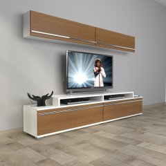 Decoraktiv Ekoflex 5 Mdf Tv Ünitesi Tv Sehpası Beyaz - Ceviz