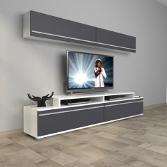 Decoraktiv Ekoflex 5 Mdf Tv Ünitesi Tv Sehpası Beyaz - Antrasit
