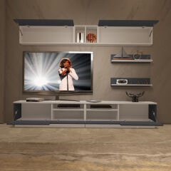 Decoraktiv Trendstyle 5220 Mdf Tv Ünitesi Tv Sehpası Beyaz - Antrasit