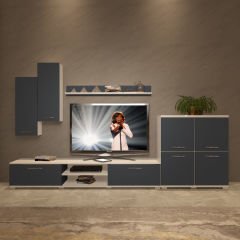 Decoraktiv Eko 6 Mdf Dvd Tv Ünitesi Tv Sehpası Beyaz - Antrasit