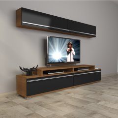 Decoraktiv Ekoflex 5 Mdf Tv Ünitesi Tv Sehpası Ceviz - Siyah