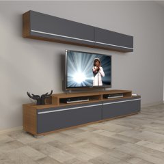 Decoraktiv Ekoflex 5 Mdf Tv Ünitesi Tv Sehpası Ceviz - Antrasit