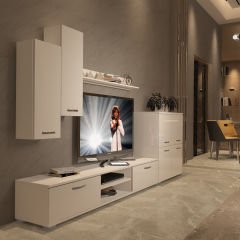 Decoraktiv Eko 6 Mdf Dvd Tv Ünitesi Tv Sehpası Parlak Beyaz