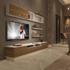Decoraktiv Trendstyle 5220 Mdf Tv Ünitesi Tv Sehpası Beyaz - Pera