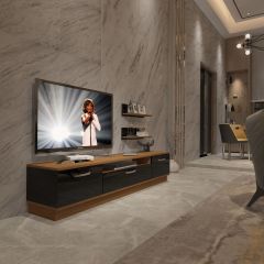Decoraktiv Trendstyle 4 Mdf Tv Ünitesi Tv Sehpası Ceviz - Siyah