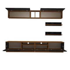 Decoraktiv Trendstyle 5220 Mdf Tv Ünitesi Tv Sehpası Ceviz - Siyah Mermer