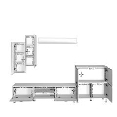 Decoraktiv Eko 6 Mdf Dvd Krom Ayaklı Tv Ünitesi Tv Sehpası Beyaz - Ceviz