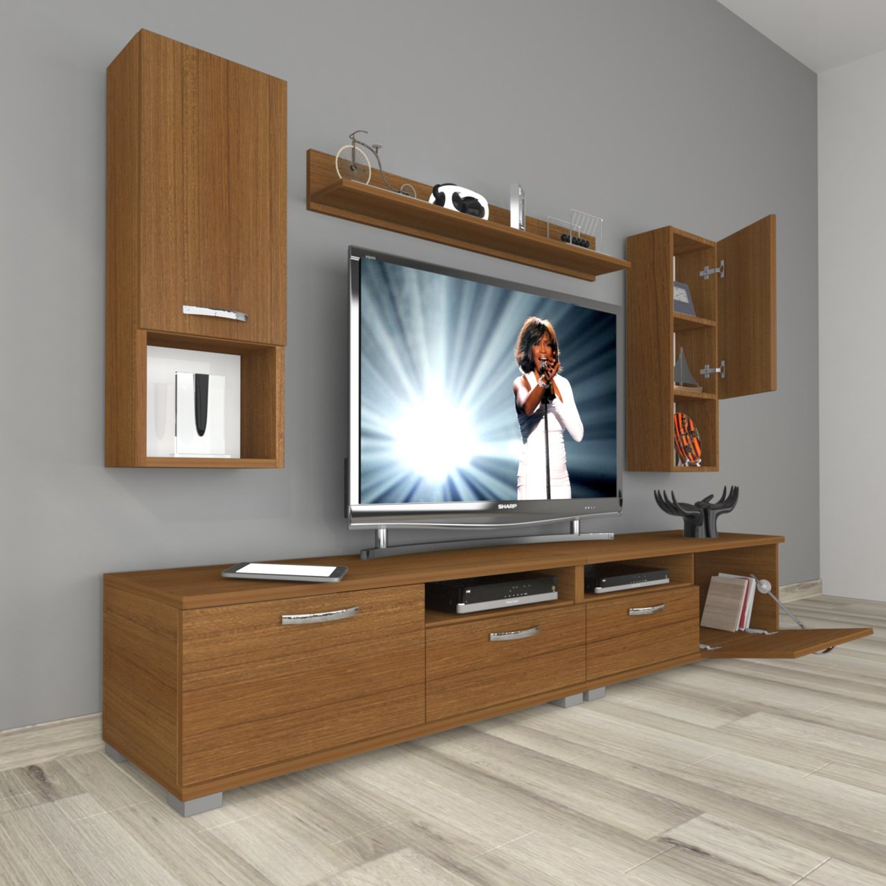 Decoraktiv Eko 5200DA Slm Tv Ünitesi Tv Sehpası Ceviz