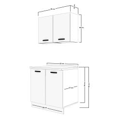Decoraktiv Mini 90 MDF Hazır Mutfak Dolabı Parlak Beyaz