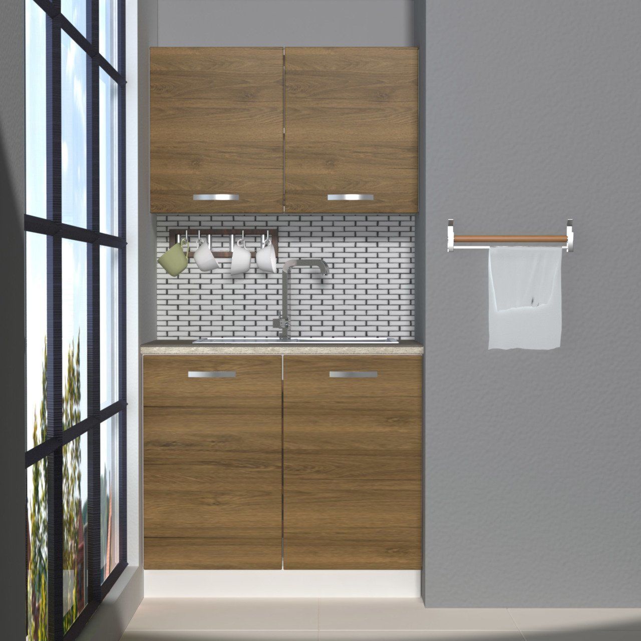 Decoraktiv Mini 90 MDF Hazır Mutfak Dolabı Pera
