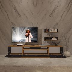 Decoraktiv Trendstyle 4 Mdf Tv Ünitesi Tv Sehpası Pera - Siyah Mermer
