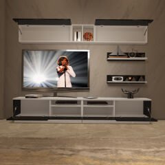 Decoraktiv Trendstyle 5220S Mdf Tv Ünitesi Tv Sehpası Beyaz - Siyah