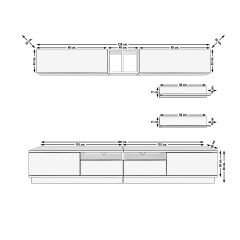 Decoraktiv Trendstyle 5220S Mdf Tv Ünitesi Tv Sehpası Beyaz - Siyah