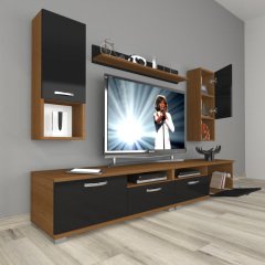 Decoraktiv Eko 5200DA Slm Tv Ünitesi Tv Sehpası Ceviz - Siyah