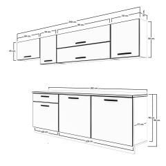 Decoraktiv Ekol 240 MDF Hazır Mutfak Dolabı Antrasit