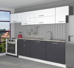 Decoraktiv Ekol 240 MDF Hazır Mutfak Dolabı Antrasit - Beyaz