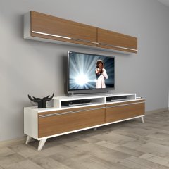 Decoraktiv Ekoflex 5 Mdf Retro Tv Ünitesi Tv Sehpası Beyaz - Ceviz