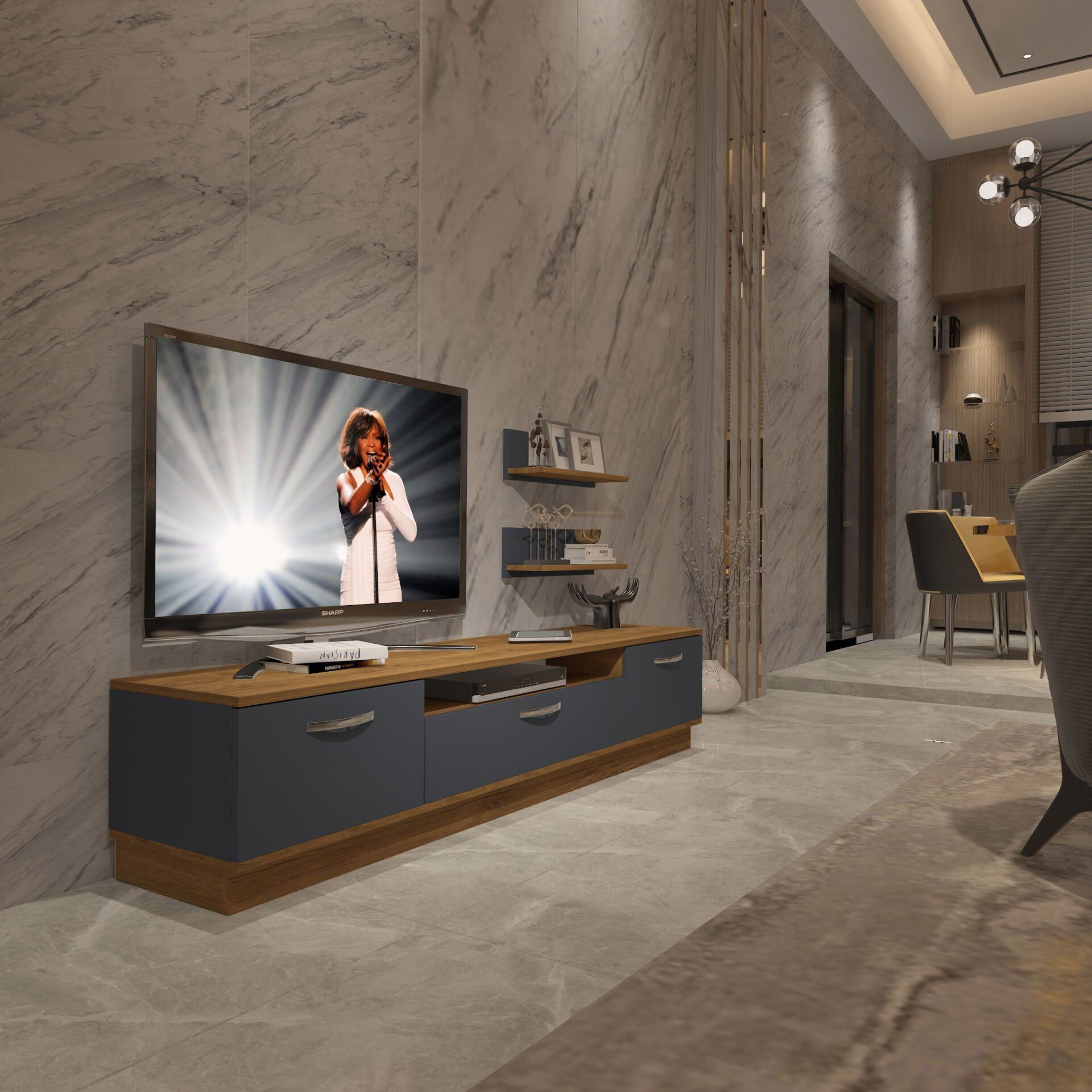 Decoraktiv Trendstyle 4 Mdf Tv Ünitesi Tv Sehpası Pera - Antrasit