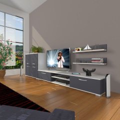 Decoraktiv Eko On Mdf Dvd Tv Ünitesi Tv Sehpası Beyaz - Antrasit