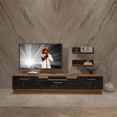 Decoraktiv Trendstyle 4 Mdf Tv Ünitesi Tv Sehpası Ceviz - Siyah Mermer