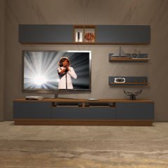Decoraktiv Trendstyle 5220S Mdf Tv Ünitesi Tv Sehpası Ceviz - Antrasit