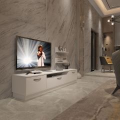 Decoraktiv Trendstyle 4 Slm Tv Ünitesi Tv Sehpası Parlak Beyaz