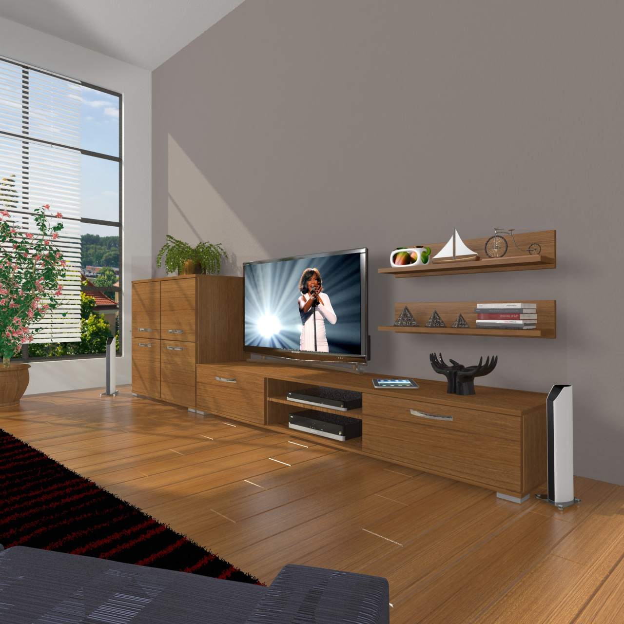 Decoraktiv Eko On Mdf Dvd Tv Ünitesi Tv Sehpası Ceviz