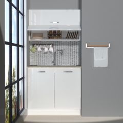 Decoraktiv Mini 90Y MDF Hazır Mutfak Dolabı Parlak Beyaz