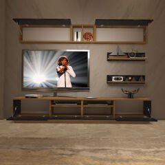 Decoraktiv Trendstyle 5220S Mdf Tv Ünitesi Tv Sehpası Pera - Siyah Mermer